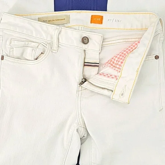 Pilcro and the Letterpress White Ankle Jeans Size 26 - Picture 7 of 16